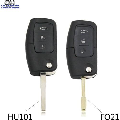 3 Button Flip Folding Remote Fob Cover Uncut Car Blank Key Shel For Ford Mondeo Focus Fiesta C Max Ka Key Case FO21/HU101 Blade