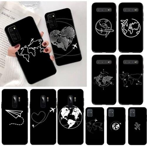 Airplane map line design Phone Case for Samsung Galaxy S20 FE plus Ultra S6 S7 edge S8 S9 plus S10 5G lite 2020