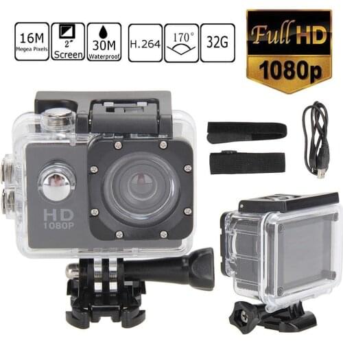 1080P 2.0 Inch Car Action Camera Full HD 500W Waterproof Sports Camera For Recording Skiing Cycling Driving Under Water Sports