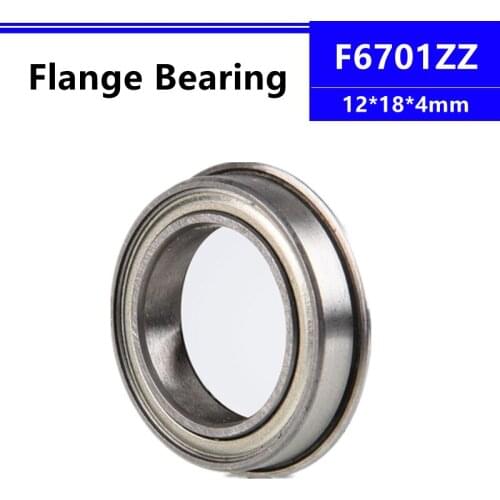 50pcs/100pcs F6701ZZ 12*18*4mm flange deep groove ball bearing 12x18x4mm F6701Z Flanged bearing 3d printer