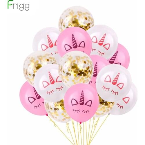 Frigg Unicorn Balloon Pink Gold Confetti Latex Balloon Air Unicorn Party Decoration Kids Birthday Ballons Helium Party Favors