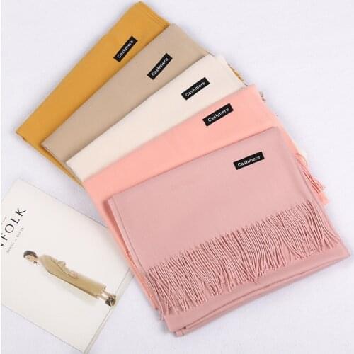 Jinjin.QC Women Solid Cashmere Scarf Winter Warm Scarves and Wraps Echarpe Foulard Femme Blanket Pashmina Drop Shipping