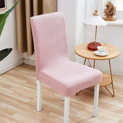 Plaid Polar Fleece Thickened Spandex Stretch Elastic Chair Seat Slipcover For Dining Room Kitchen Office Banquet Anti-dirty Case