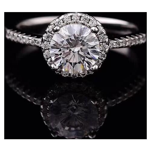 Round Heart Moissanite Rings 0.5ct-2ct Carat White D Color Imitation Diamond S925 Sterling Silver Wedding Jewelry
