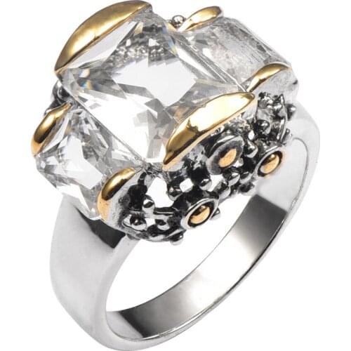 White Crystal Zircon 925 Sterling Silver Ring For Men and Women Size 6 7 8 9 10 F1444