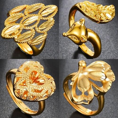 MeMolissa New Gold Color Women Adjustable Ring Water Drop Shape Wide Rings Female Wedding Party Jewelry