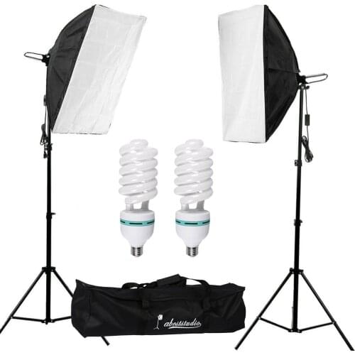 Abeststudio 2 x 135W Continuous Lighting Kit 50x70cm Softbox Photo Studio Set Light Bulbs 5500K Photography 50 x 70 cm Softboxes