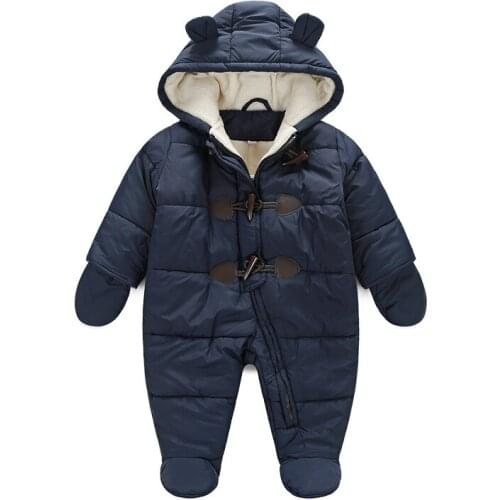 2019 new boy and girl romper newborn baby children snowsuit down clothing baby winter clothes cotton thick warm Hooded baby jum