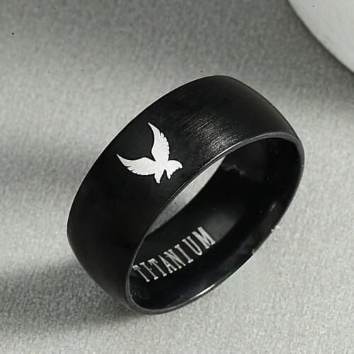 Eagle Ring Stainless Steel Ring Wings Of Liberty Flag Finger Rings For Men Women Jewelry Anime Fans