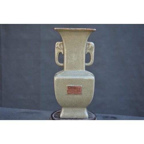 Rare SongDynasty porcelain vase,Ru Kiln,Elephant ear,Hand-painted crafts,Decoration,collection &Adornment