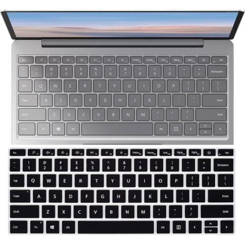 Silicone Laptop Keyboard Cover Skin for Microsoft Surface Laptop Go 12.4" Touchscreen 2021 2020 with Fingerprint Power Button