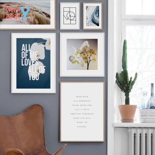 Nordic Minimalist Seascape Wall Art Canvas Painting Flower Geometry Posters And Prints Wall Picture For Living Room Decor