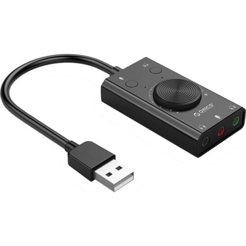 SC2 External USB Sound Card Stereo Mic Speaker 3.5mm Headset Audio Jack Cable Adapter Switch Volume Adjustment Free Drive