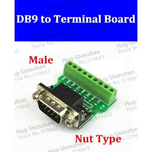 High quality DB9-G1 Nut trpe DB9 DR9 male to terminal DB9-G1 Male head turn terminal board 30pcs/lot