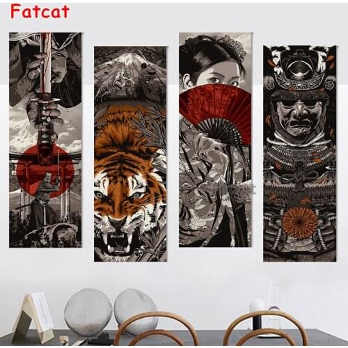 Japanese Bushido Samurai Vintage diamond painting full square/ round drill puzzle picture of rhinestones kit wall painting PP470