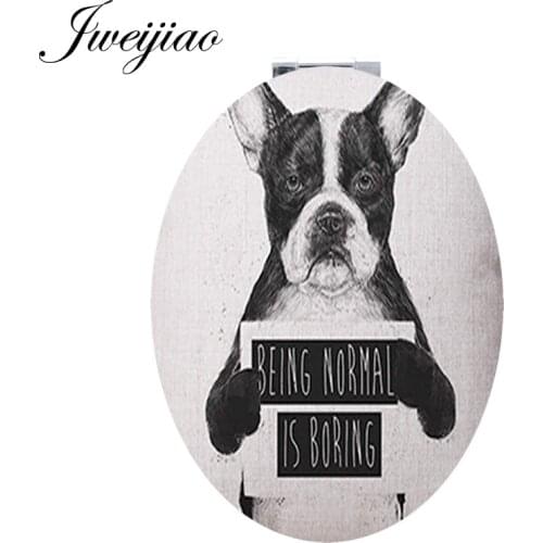 Youhaken being normal is boring dog espejo Oval de maquillaje A faithful friend of mankind animal Tools Compact game mirror A171