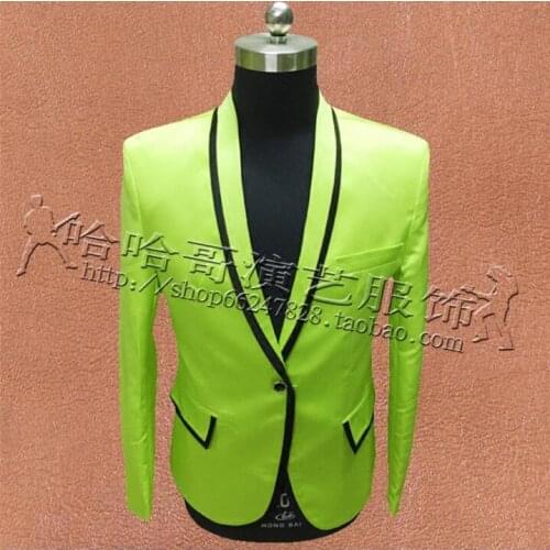 Green red clothes men suits designs masculino homme terno stage costumes for singers jacket men blazer dance star style dress