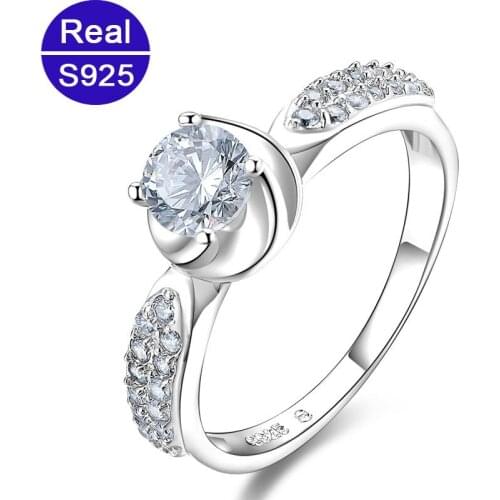 BSL Online Store Real 925 Sterling Silver Fine Jewelry 0.5 ct Zirconia Cheap Wedding Rings For Women Size 5-8