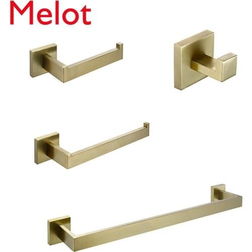 Golden Stainless Steel Storage Rack Bathroom Bathroom Towel Rod Toilet Towel Rack Bathroom Pendant Set