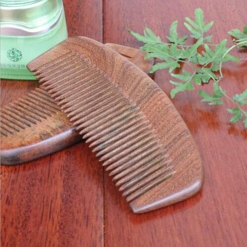 10pc Natural Golden sandalwood combs hairbrush Wooden Comb fine Tooth No-static head Massager Hair Brush comb hair massage peine