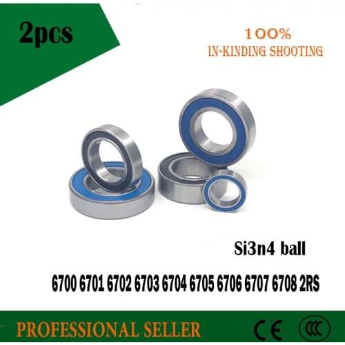 2PCS 6703-2RS Hybrid Ceramic Bearing 17*23*4mm 6703HC Hybrids Si3N4 Ball Bearings 6703RS