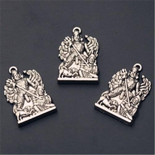 4pcs Silver Plated 3D Disappearing Civilization Maya Mural Charm Necklace DIY Metal Jewelry Alloy Pendants 36*24mm A953