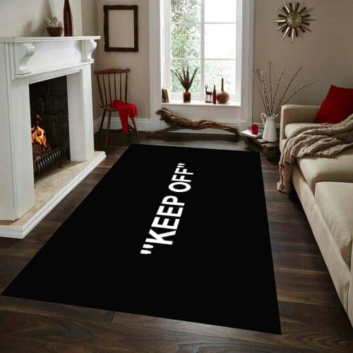 KEEP OFF Black Patterned Carpet , Fan Carpet Non Slip Floor Carpet,Teens Carpet,Area Rug
