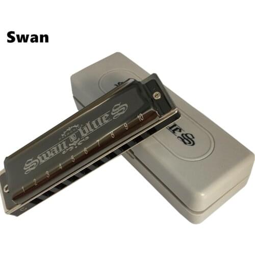 Swan Harmonica 10 Holes Blues Harp armonicas diatonicas Key of C Mouth Ogan Harp Instrumento Musical cigno harmonijka ustna