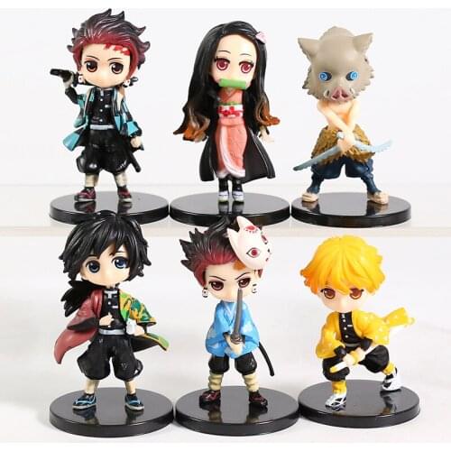 Demon Slayer Tanjirou Nezuko Agatsuma Hashibira Tsuyuri Tomioka Kochou Rengoku Tokitou Kanroji PVC Figures Toys Set