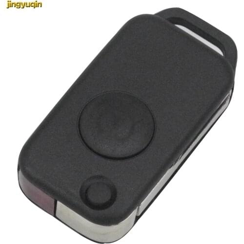 Jingyuqin 1 Button Flip Folding Car Key Shell Case Fob for Benz for Mercedes 1984-2004 Uncut Key Blade Replacement Car-styling