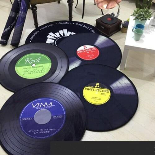 Retro fashion personality vinyl record print Round carpets Child Room Pinke Red Purple Black Magic array Pattern Rugs and carpet