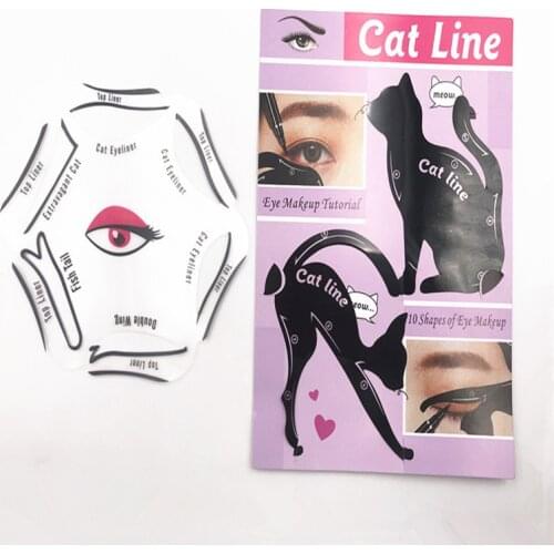 Multifunction 6 In 1 with Makeup Cat Eyeliner Template 2pcs/set Cat Eye Liner Quick Tool Makeup Guide Beginners Efficient Hot