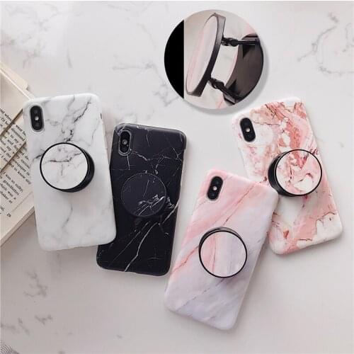 LS Creative Marble Case for iPhone 6 XS XR XS Max 11ProMax 11Pro 11 Case for 6S 7 8 plus Soft Shockproof Back Cover kickstands