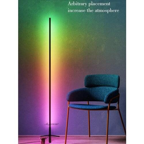 Nordic RGB Floor Lamp Minimalist Corner Standing Lamps for Living Room Bedroom Study Art Deco Led Floor Light Fixture Stand Lamp