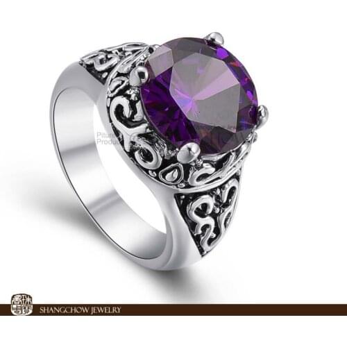New! Stunning Fashion Jewelry Purple Quartz 925 Sterling Silver Ring R0015