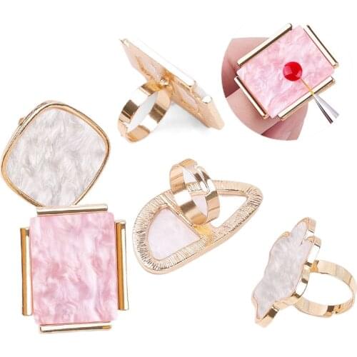 Resin Stone Color Palette False Nail Tips Drawing Nail Color Palette for Nail Color Mixing Display Manicure Polish Gel Too