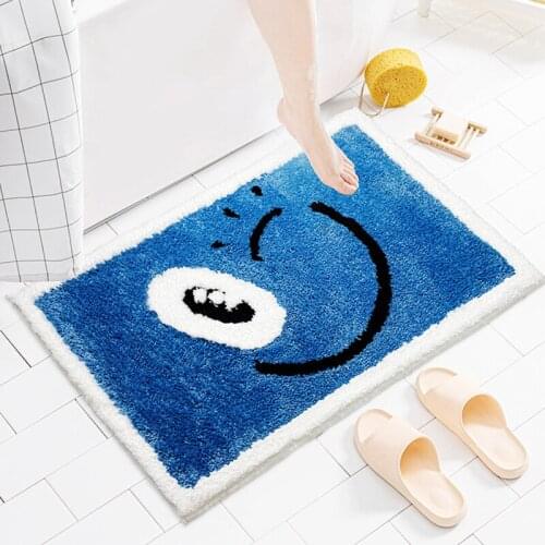 Fluffy Fiber Bathroom Non-slip Mat Microfiber Flocking Bath Mat Thick Plush Bathroom Rug Absorbent Non-slip Foot Mat Doormat