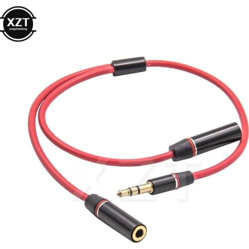3.5mm Audio Cable Splitter For Headphone mp3 Jack Audio 1 Male To 2 Female Mic Y Splitter AUX Jack Cable for Earphone Accessorie