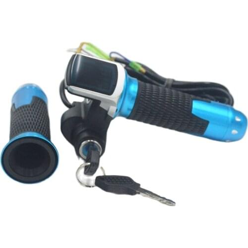 24V 36V 48V e bike throttle accelerator blue gold with LCD display Indicator/ON-OFF Key Lock for electric bike/bicycle/scooter