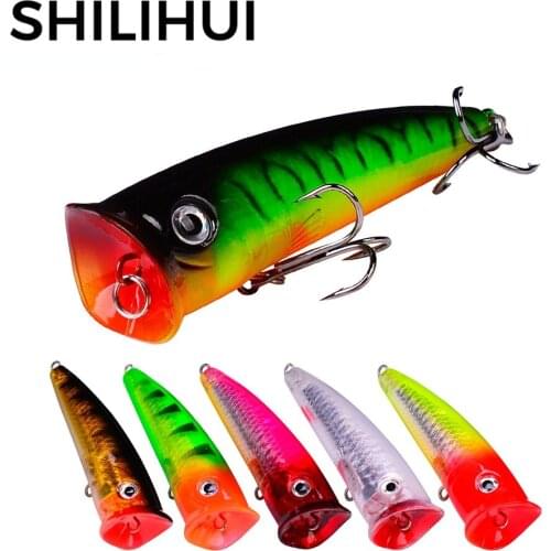 SHILIHUI 1PC Fishing Lure Floating Fish Spinner Bait 7.5cm/10.5g Popper Lures Isca Artificial Swimbait Carp Fishing Accessories