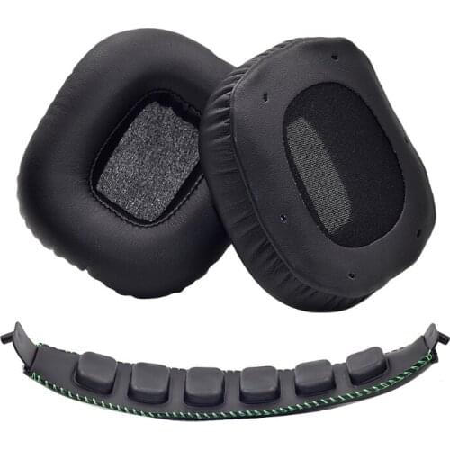 Replacement Leather Ear Pads Soft Foam Ear Cushion Cover and Headband Pad for Razer Tiamat 7.1 Gaming Headset