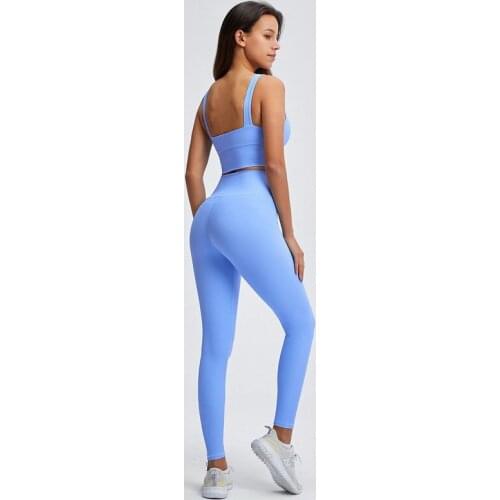 2021 Hot Selling Yoga Clothing Suit Sports Running Vest Seamless Hip-lifting Pants Fitness Bra Set Women