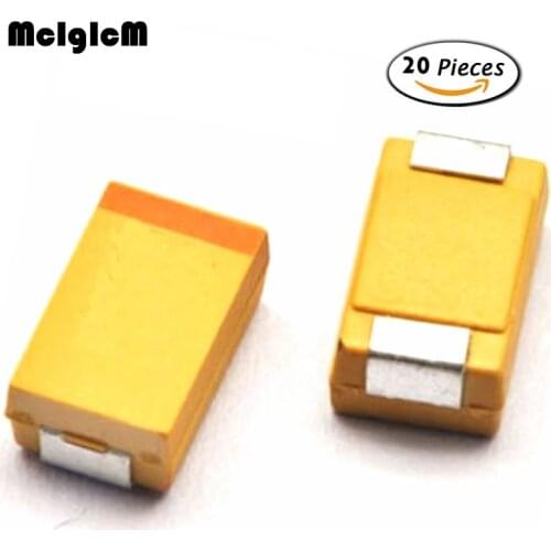 MCIGICM 20pcs E 7343-43 100uF 25V SMD tantalum capacitor