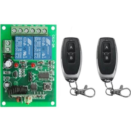 433Mhz Universal Wireless Remote Control Switch DC12V 24V 2CH RF Relay Receiver Module + 2 CH RF 433 Mhz Remote Transmitter