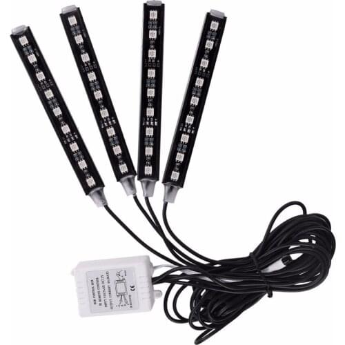 Interior light Atmosphere lamp Hard atmosphere lamp RGB color wireless remote control LED decorative lamp 4*9LED