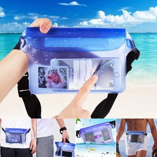 Waterproof Swimming Bag for Mobile Phone Pouch Adjustable Waist Pack Bag Shoulder Bags for Outdoor Water Beach Boat Sports