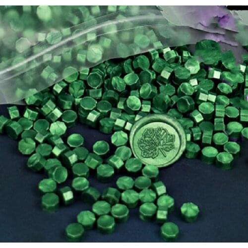 100pcs Green series Wax Seal Beans Stamp Beads for Vintage Craft Envelope Wedding Ancient Sealing Wax Stamp Making Tools