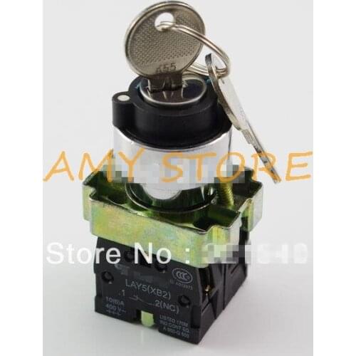 XB2BG65C 1NO 1NC 2Position Momentary(Key Removal At Left) Spring Returned Key Select Selector Switches