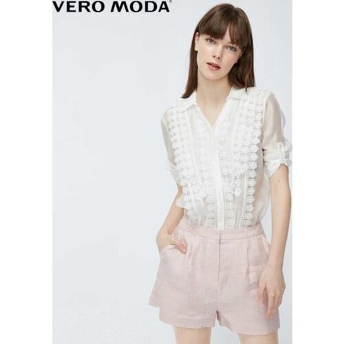 Vero Moda Womens Summer Linen Concealed Buttons Mid-rise Shorts |319215507