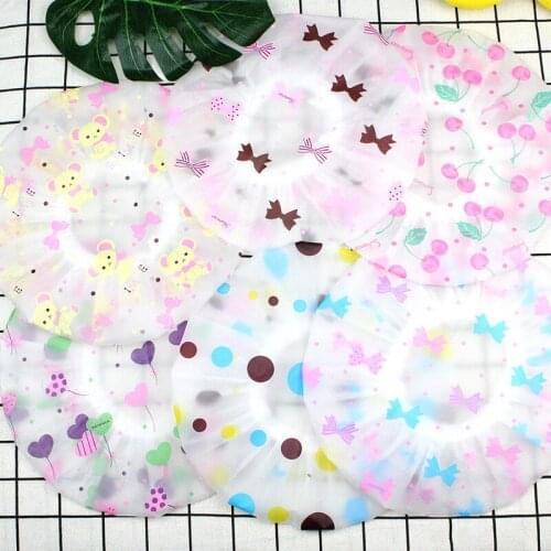 1PC Cartoon Bow Heart Flower Cute Waterproof Shower Cap Thicken Bath Hat Bathing Cap for Women Anti Oil Hat